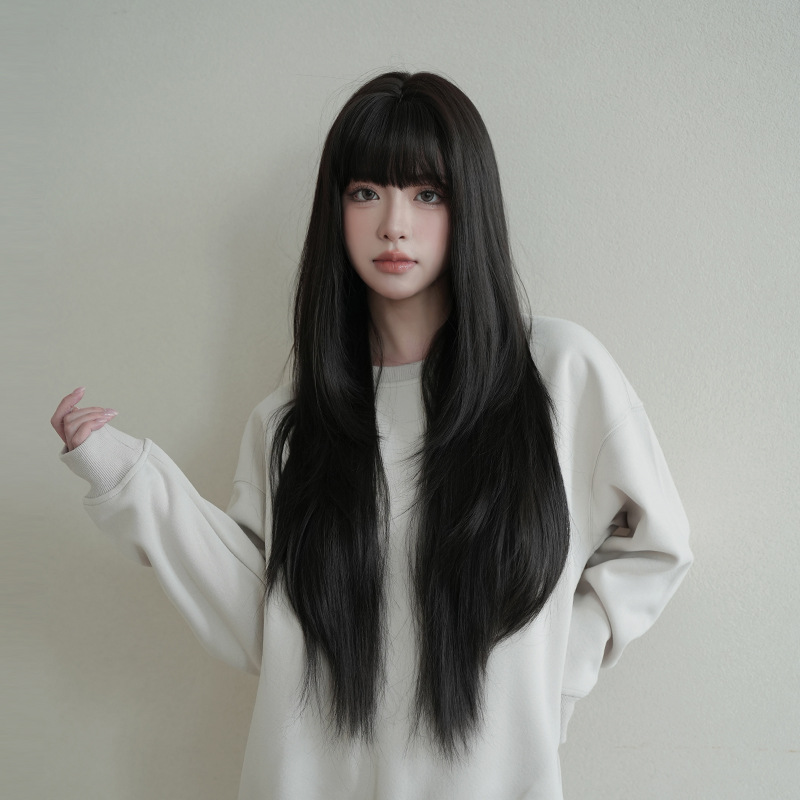 Wig Fiber Net - Women's wig, natural black, synthetic fiber,