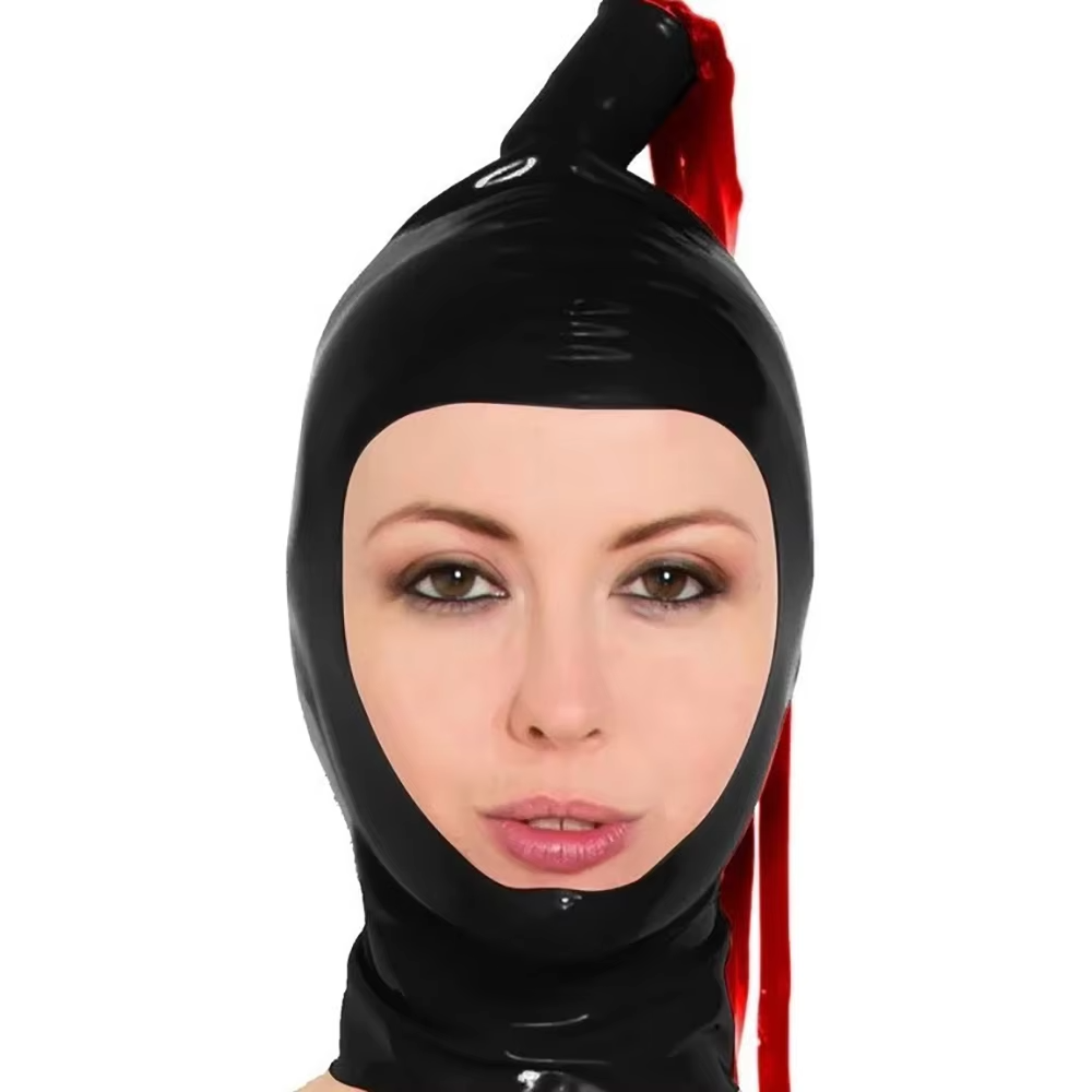 Black Latex Hood with Latex Po - Cosplay Prop Paint ulasan dan harga