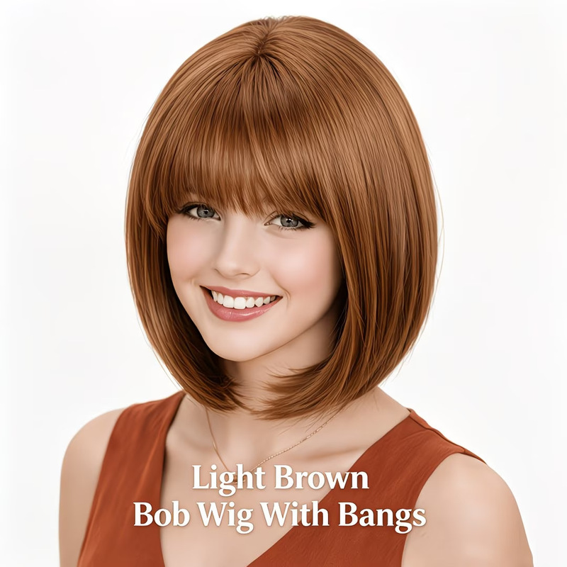 Airy bangs short bob wig, ligh - Wig Fiber Net ulasan dan harga