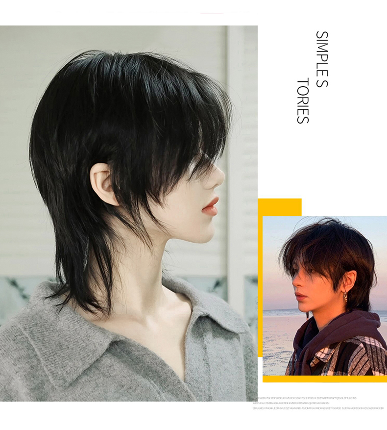 AS Wig Female Short Hair Black - Wig Fiber Net ulasan dan harga