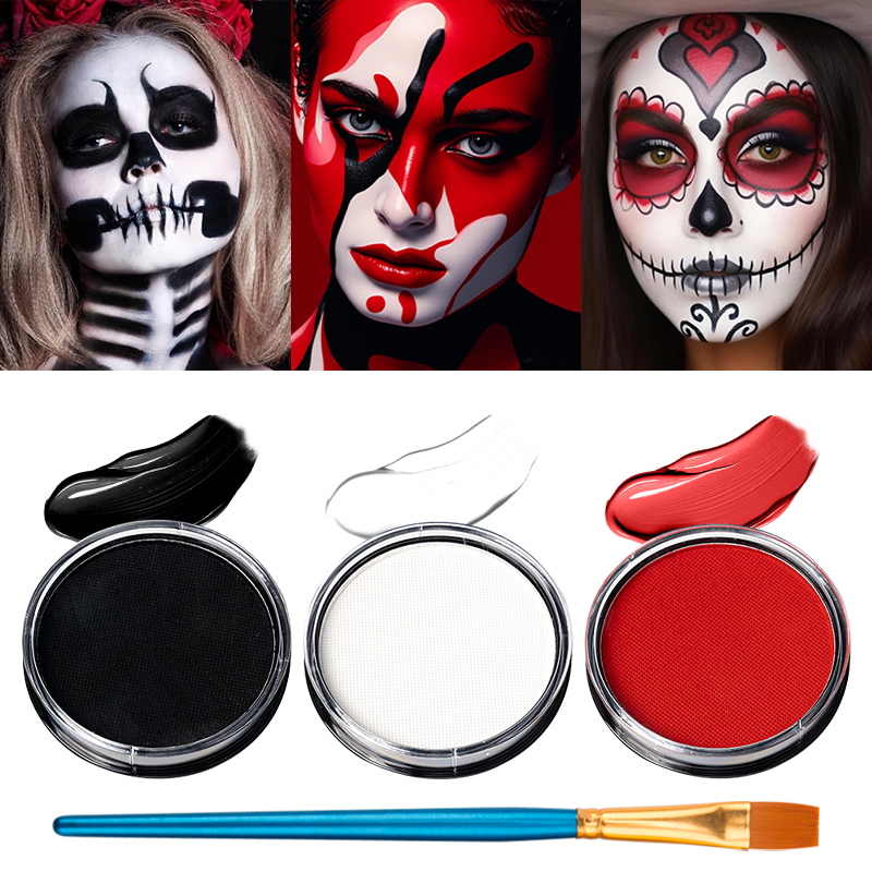 3pcs Black White Red Water‑Bas - Cosplay Prop Paint ulasan dan harga