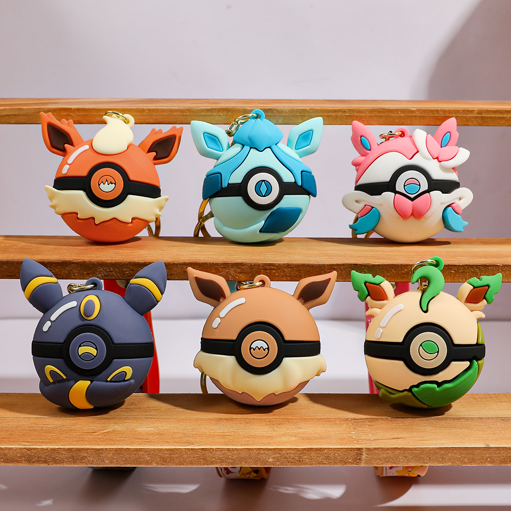 6pcs Pikachu Cartoon Keychain  - Pokeball Cosplay Prop ulasan dan harga