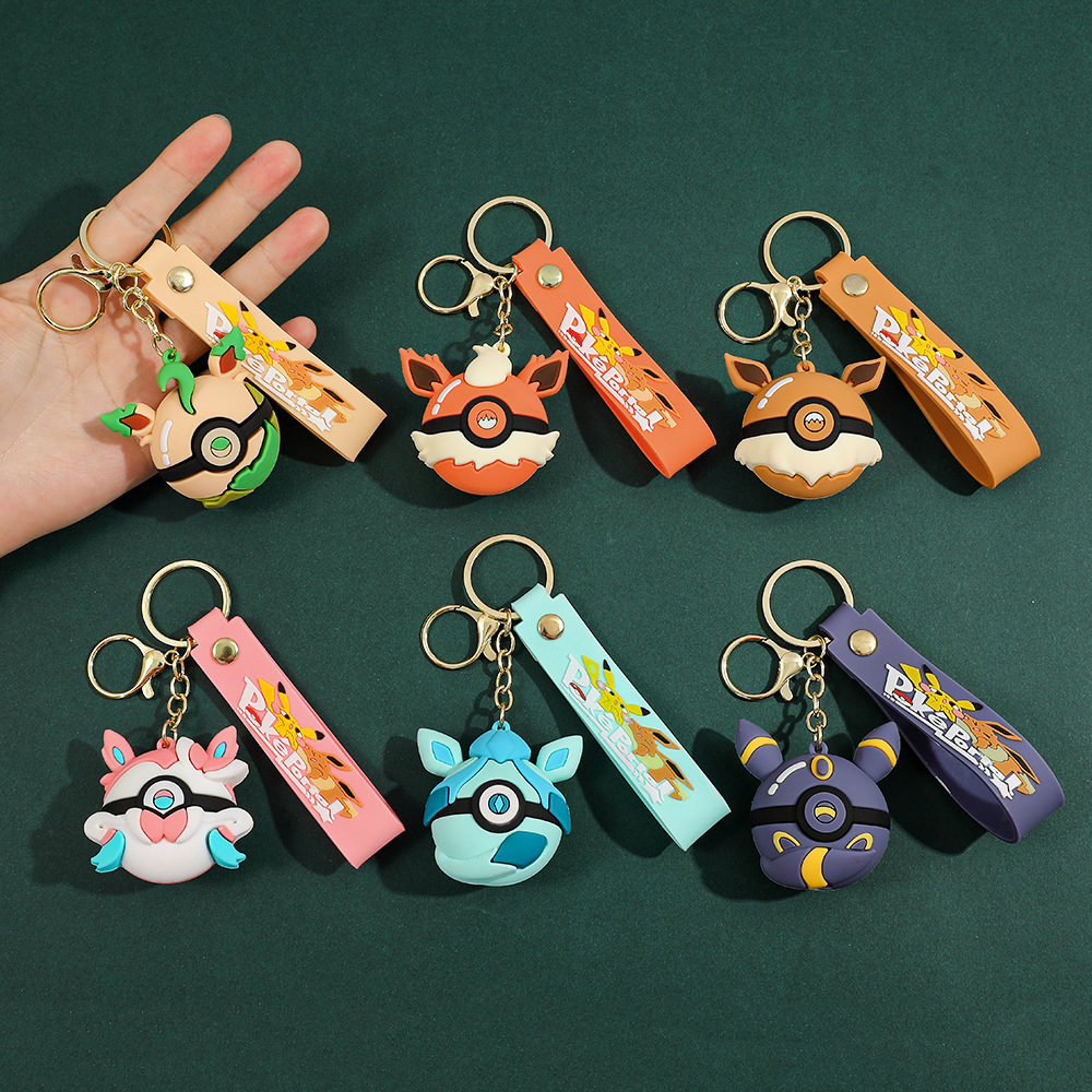 6pcs Pikachu Cartoon Keychain  - Pokeball Cosplay Prop ulasan dan harga