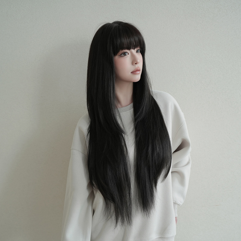 Women's wig, natural black, sy - Wig Fiber Net ulasan dan harga