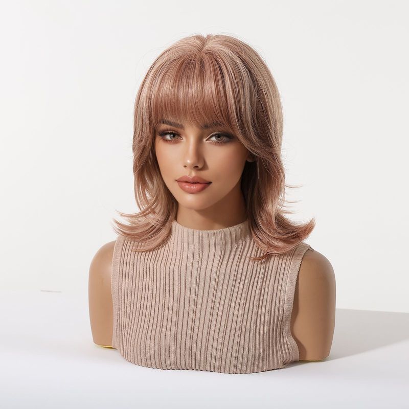 Women's wig with bangs, wolf t - Wig Fiber Net ulasan dan harga
