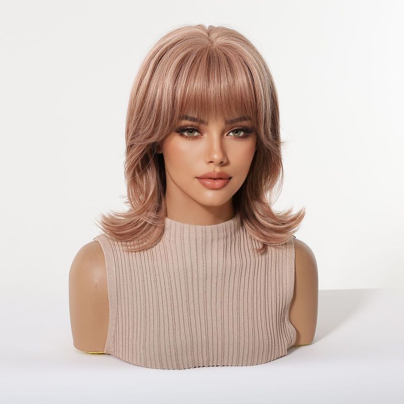 Women's wig with bangs, wolf t - Wig Fiber Net ulasan dan harga