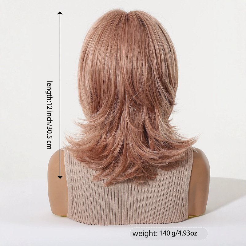 Women's wig with bangs, wolf t - Wig Fiber Net ulasan dan harga