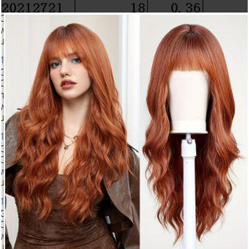 Long straight hair wig with ba - Wig Fiber Net ulasan dan harga