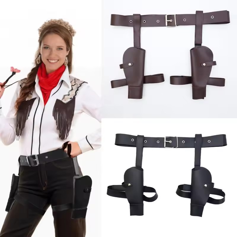 Adult Vintage PU Leather Waist - Cosplay Prop Pistol ulasan dan harga