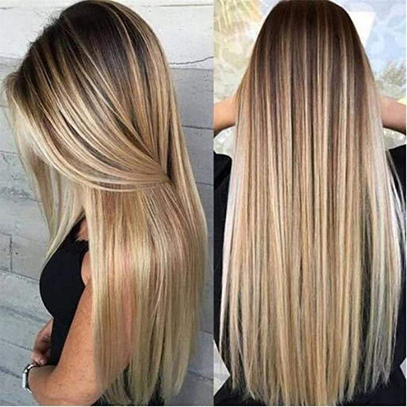 Women's gradient mid-parted lo - Wig Fiber Net ulasan dan harga