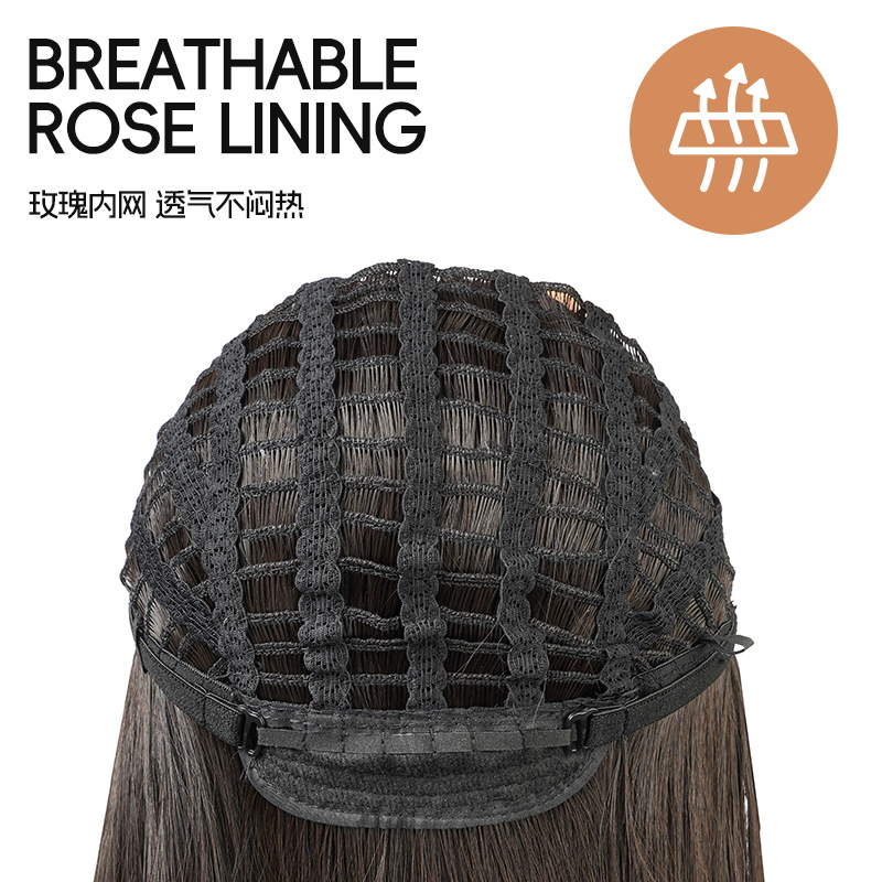 Long straight with bangs, full - Wig Fiber Net ulasan dan harga