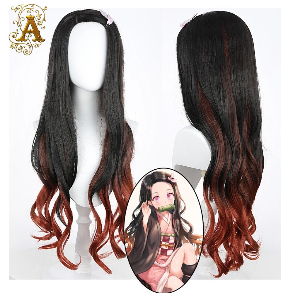Black Dark Red Gradient Color  - Wig Fiber Net ulasan dan harga