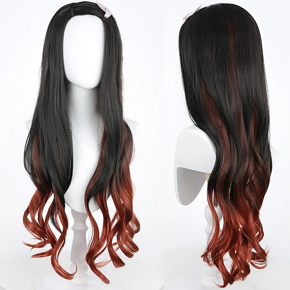 Black Dark Red Gradient Color  - Wig Fiber Net ulasan dan harga