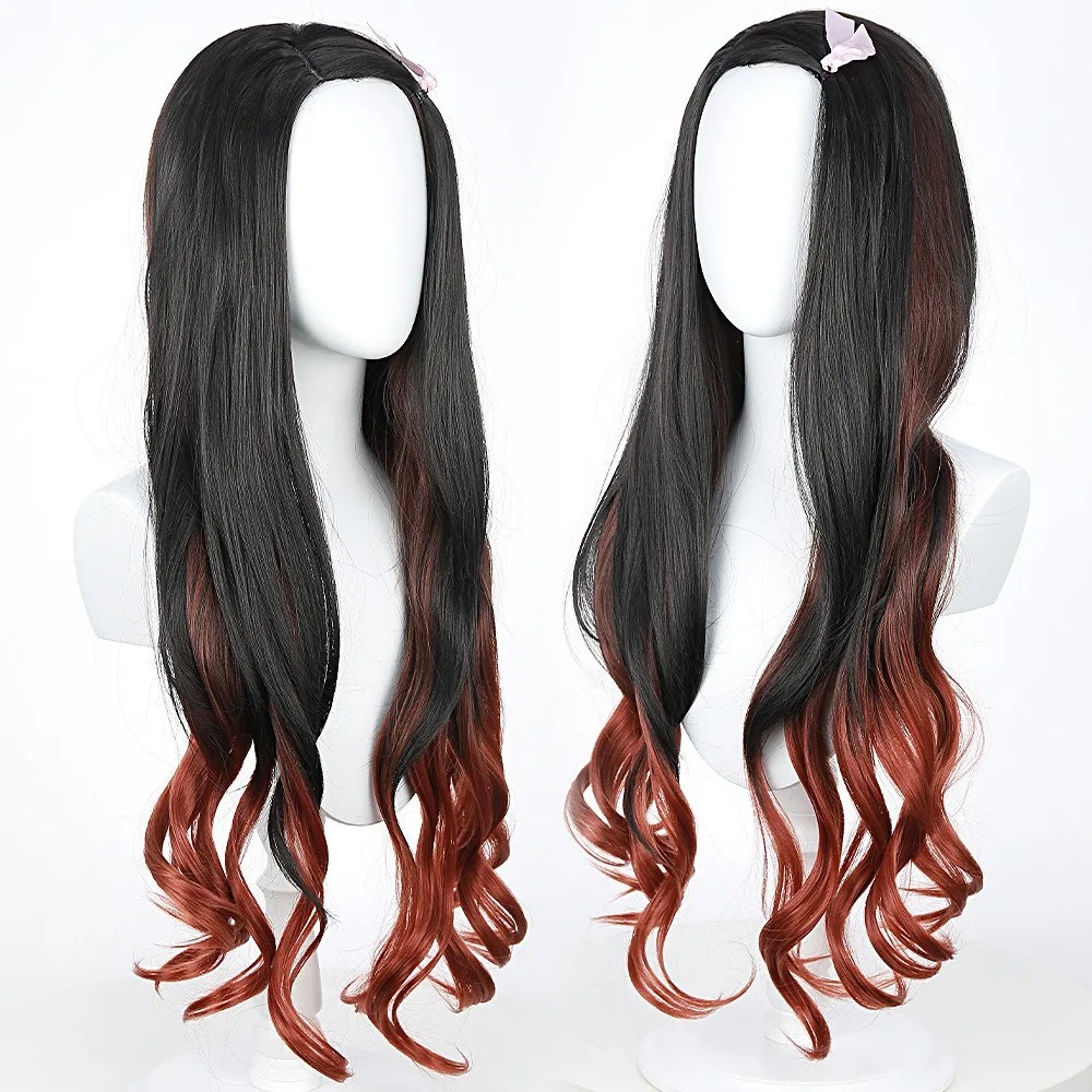 Black Dark Red Gradient Color  - Wig Fiber Net ulasan dan harga