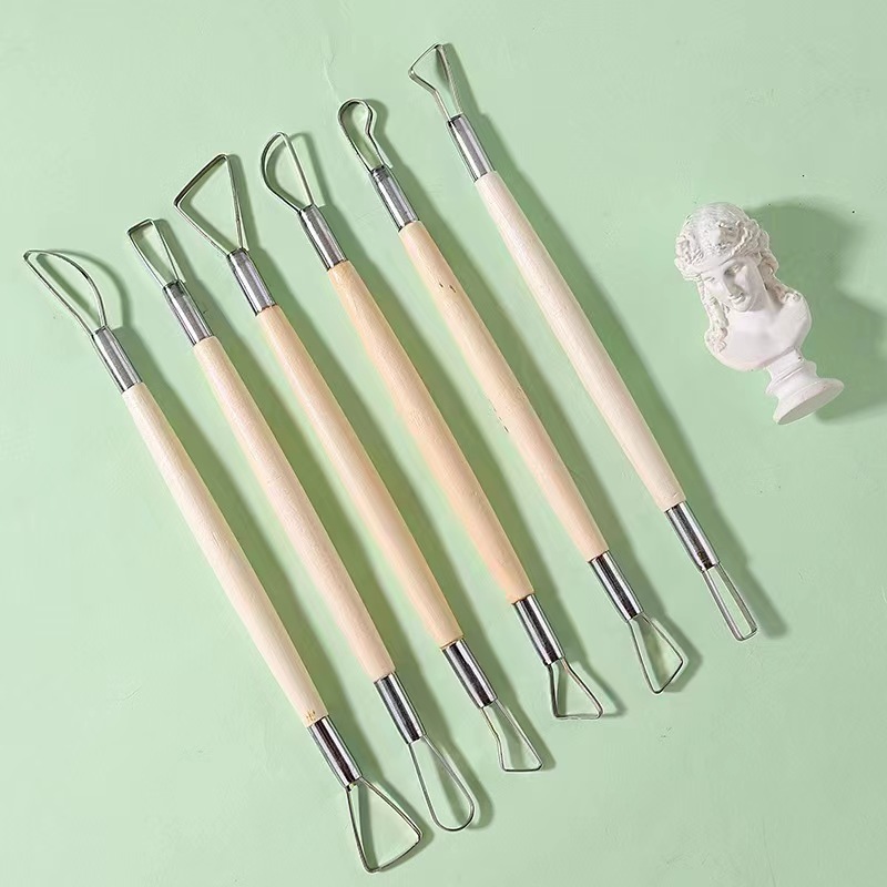 6PCS wooden handle wax pottery - Craft Knife Set ulasan dan harga
